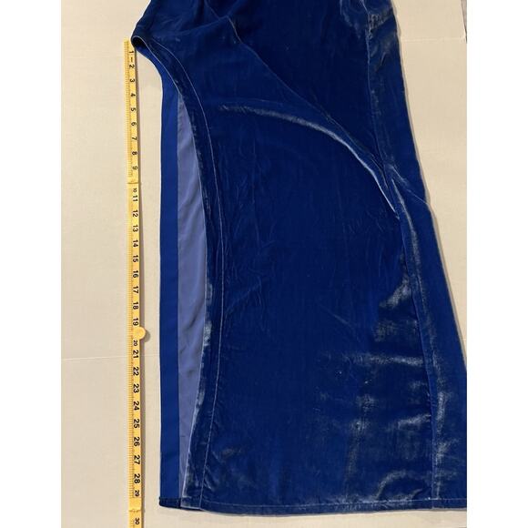For Love & Lemons | NWT Nadine Velvet Side Slit Maxi Strappy Blue Dress - XS - Picture 11 of 11